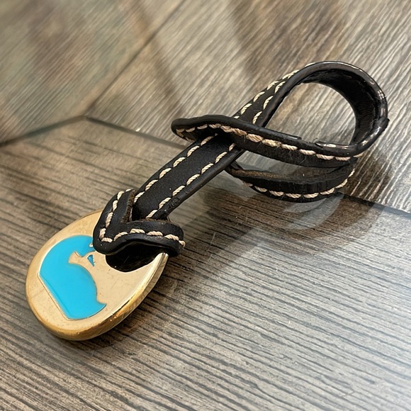 Vintage Dooney & Bourke Brass Turquoise Enamel Duck Hangtag - Picture 2 of 16